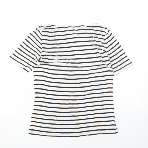 Warehouse Women’s White Striped T-Shirt UK 10