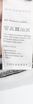 Warehouse Women’s White Striped T-Shirt UK 10