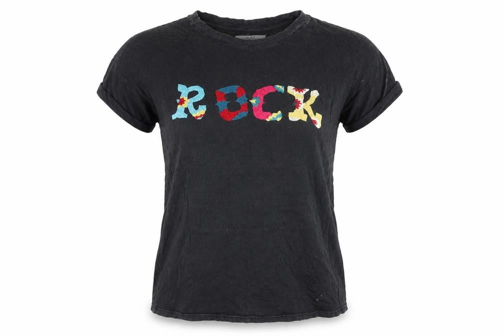 Zara Women's Black Rock T-Shirt S Slim Fit