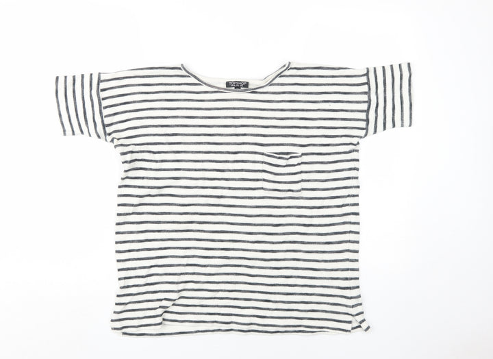 Topshop Women's Striped T-Shirt - Size 8 - Multicolour