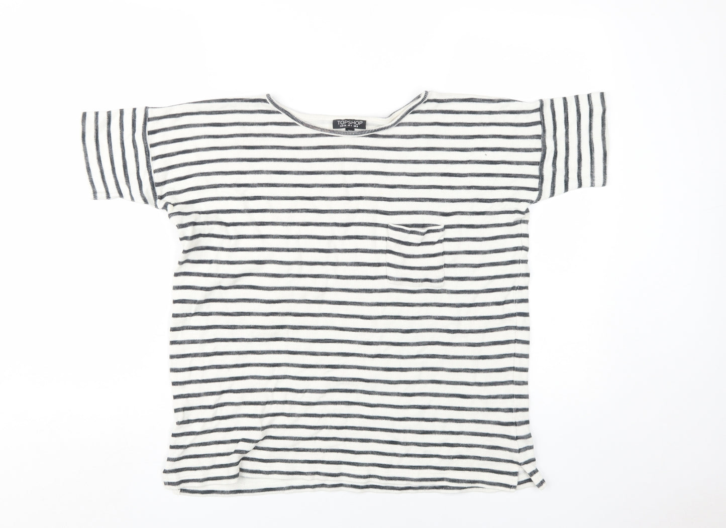 Topshop Women's Striped T-Shirt - Size 8 - Multicolour