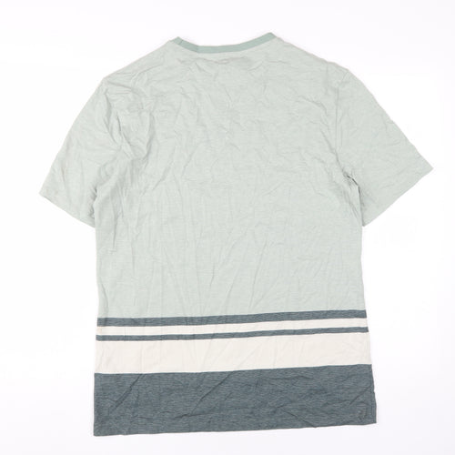 Marks and Spencer Men's Green Colourblock T-Shirt, M