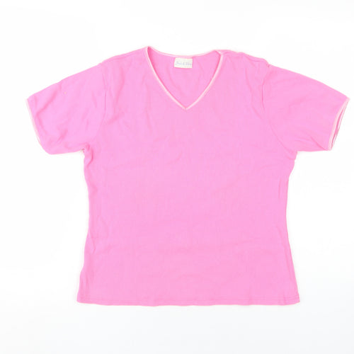 Joie de Vivre Women's Pink V-Neck T-Shirt, Size L