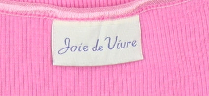 Joie de Vivre Women's Pink V-Neck T-Shirt, Size L