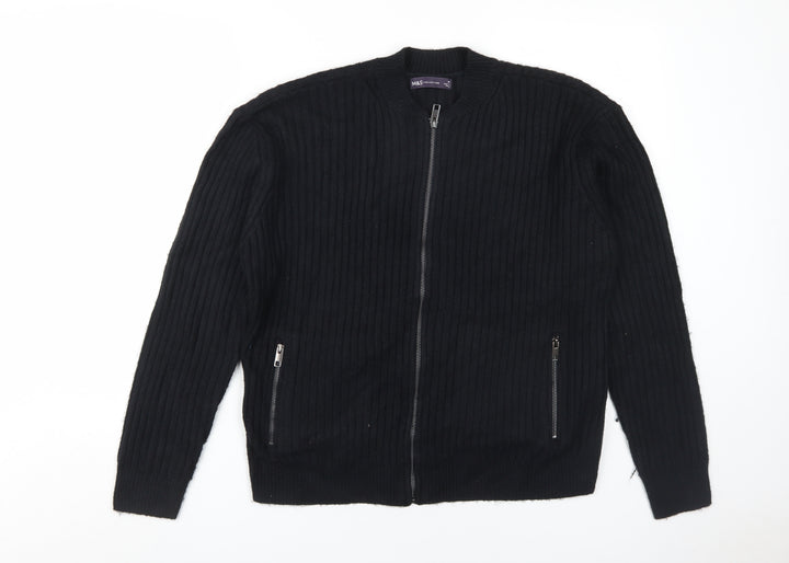 Marks and Spencer Women's Black Full Zip Jumper M