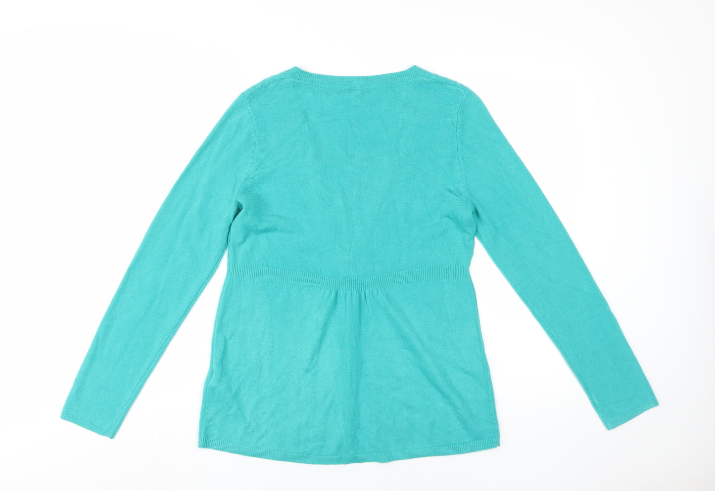 Marks and Spencer Women's Blue Cable-Knit Henley Jumper