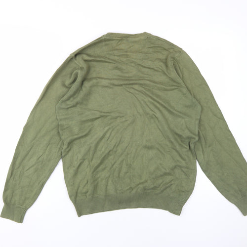 Marks & Spencer Men's Green Cotton Pullover Jumper M
