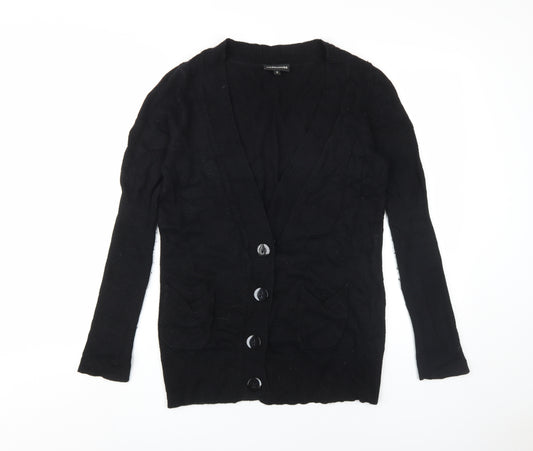 Warehouse Women's Black Cardigan, Size 14, V-Neck