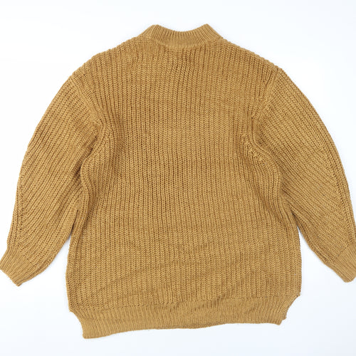 ASOS Women's Brown Chunky Knit Mock Neck Jumper Size 10