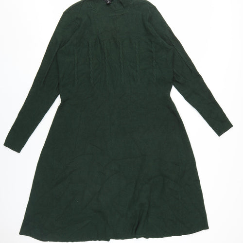 M&Co Women’s Green Long Sleeve Knit Dress