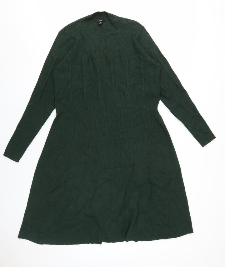 M&Co Women’s Green Long Sleeve Knit Dress