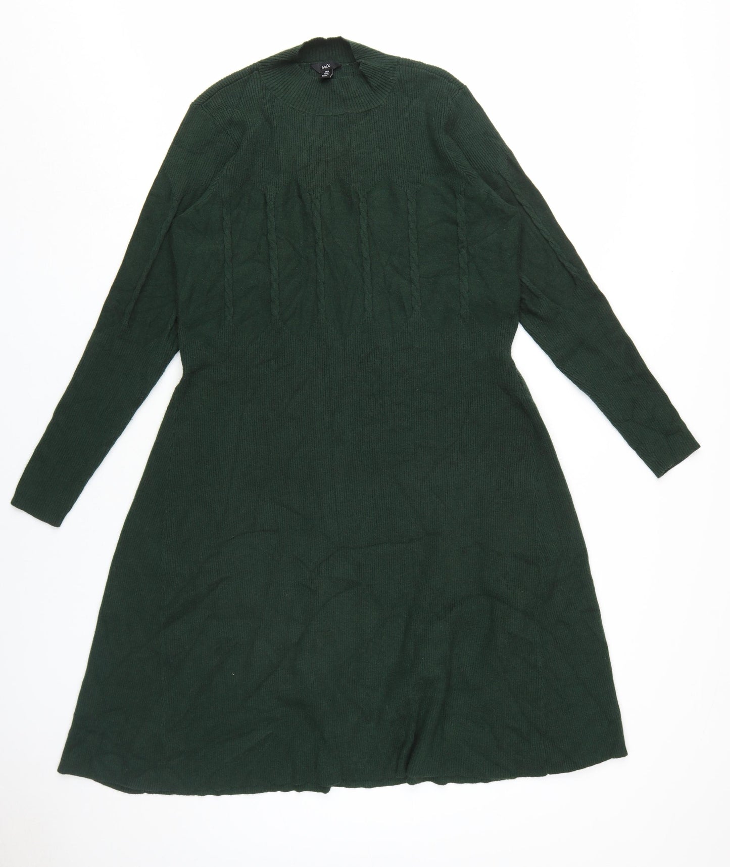 M&Co Women’s Green Long Sleeve Knit Dress
