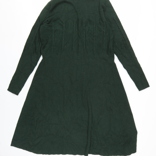 M&Co Women’s Green Long Sleeve Knit Dress