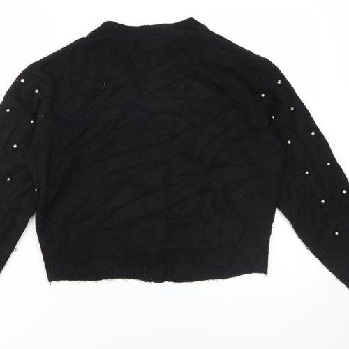 New Look Women's Black Beaded Cardigan V-Neck S