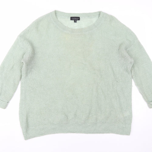 Topshop Women's Green Pullover Jumper Size 12