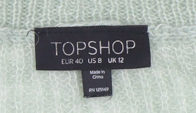 Topshop Women's Green Pullover Jumper Size 12