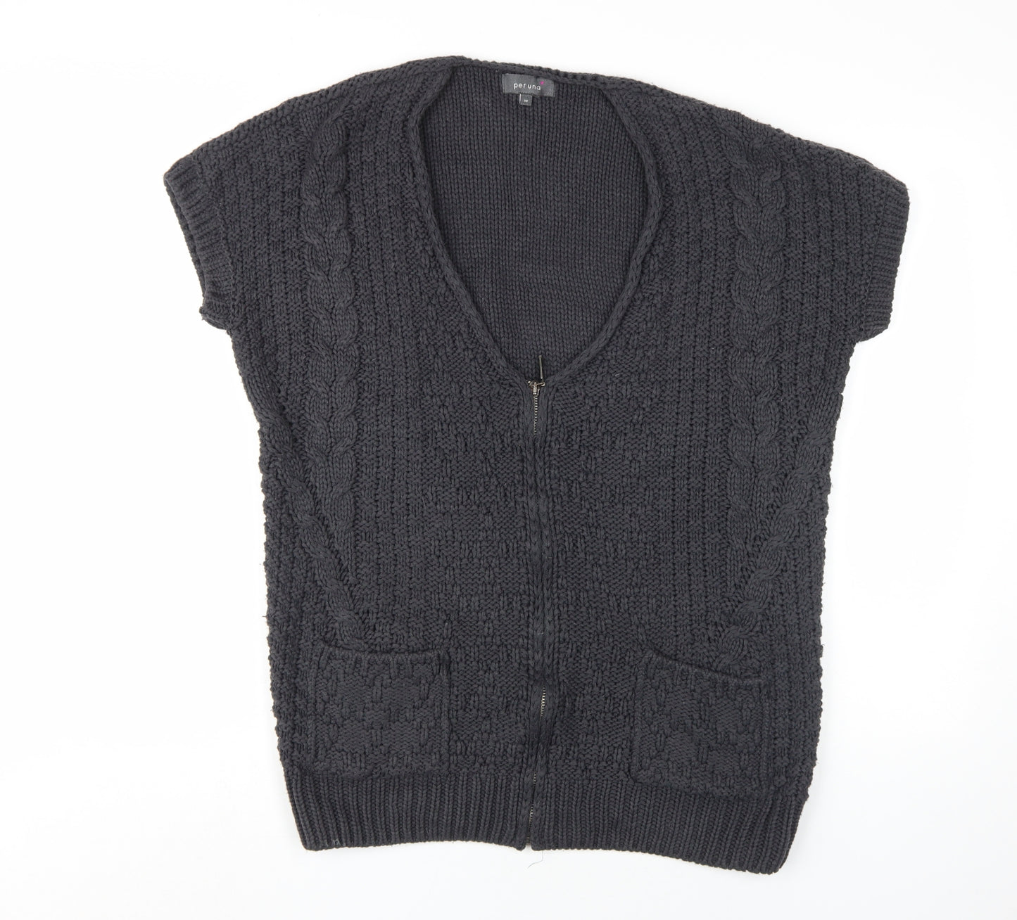 Marks and Spencer Women's Black Zip Cardigan Size 10