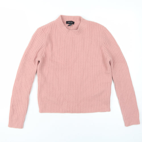 New Look Women's Pink Mock Neck Pullover Jumper Size 10