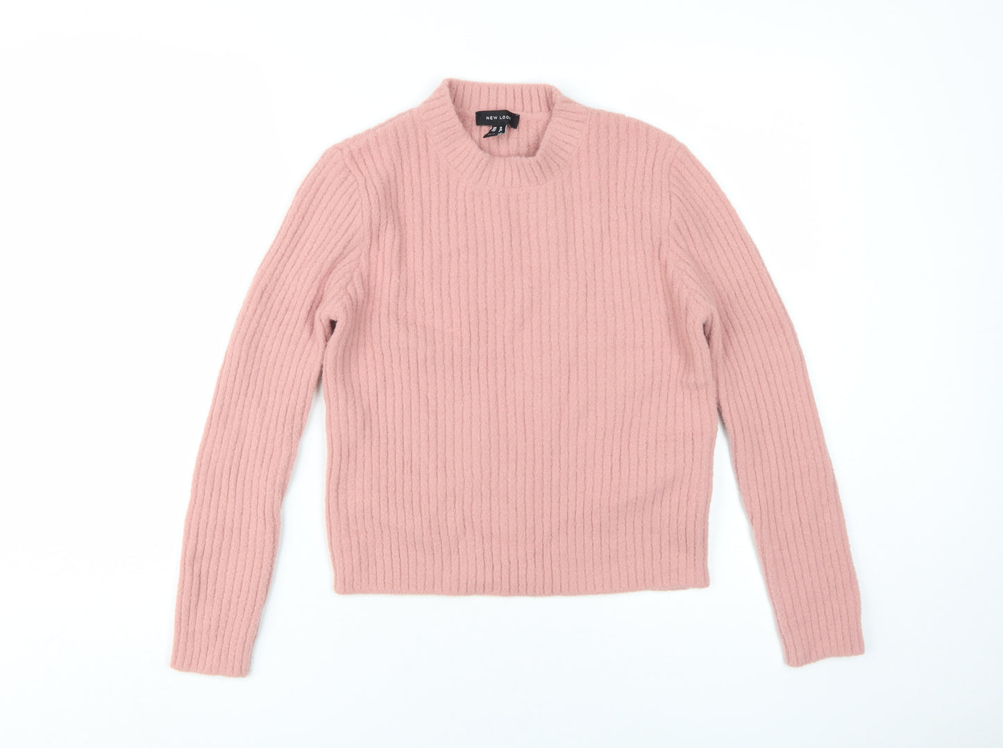 New Look Women's Pink Mock Neck Pullover Jumper Size 10