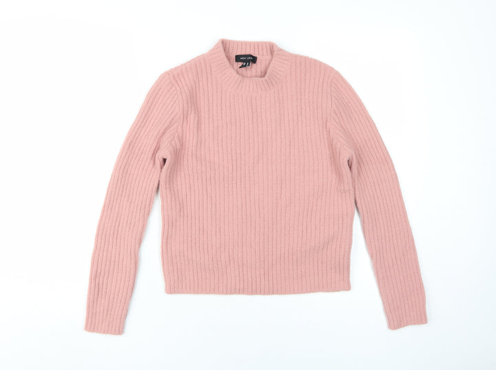 New Look Women's Pink Mock Neck Pullover Jumper Size 10
