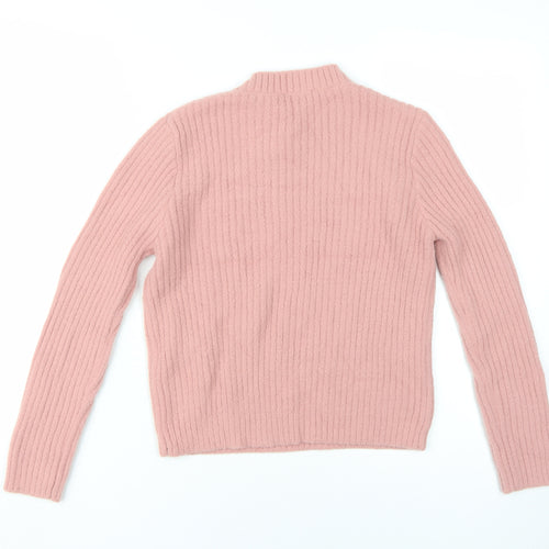 New Look Women's Pink Mock Neck Pullover Jumper Size 10