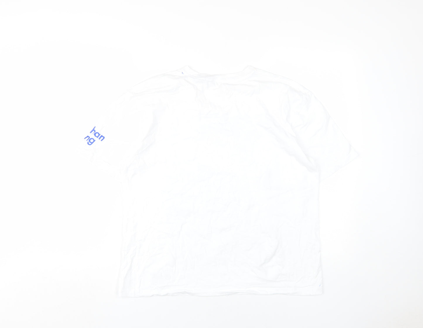 Zara Women White Graphic T-Shirt Medium Art Casual