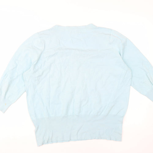 Debenhams Women Blue Size 20 3/4 Sleeve Jersey Top