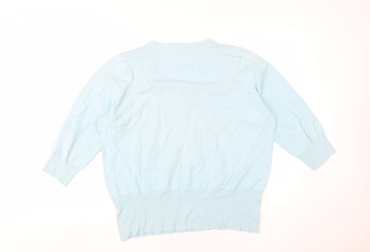 Debenhams Women Blue Size 20 3/4 Sleeve Jersey Top