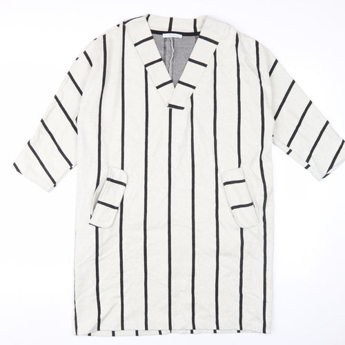 Zara Trafaluc Women's Black/White Striped Shift Dress XS