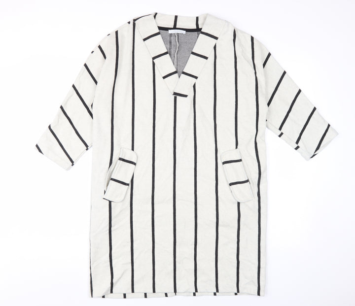 Zara Trafaluc Women's Black/White Striped Shift Dress XS