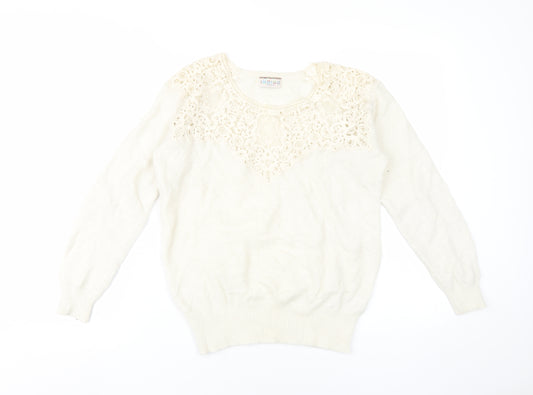 Marks and Spencer Womens Ivory Pullover Jumper Size 14