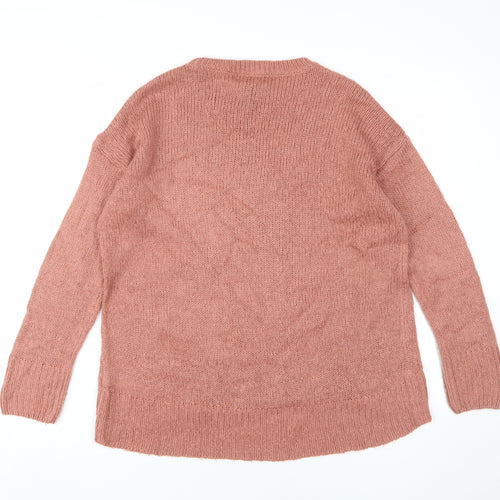 New Look Women's Pink Knit Pullover Jumper, M
