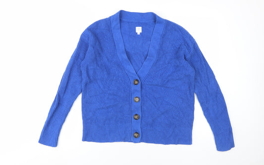 John Lewis Women's Blue Cotton Cardigan Size 14