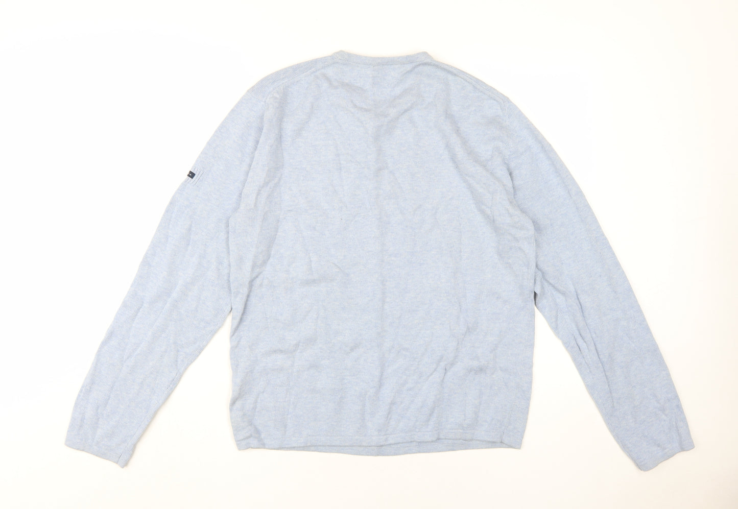 Melka Men's Blue V-Neck Pullover Jumper Medium