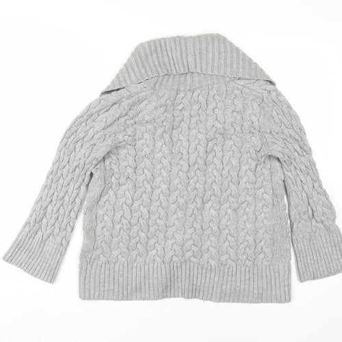Warehouse Women's Grey Collared Cardigan Size 10
