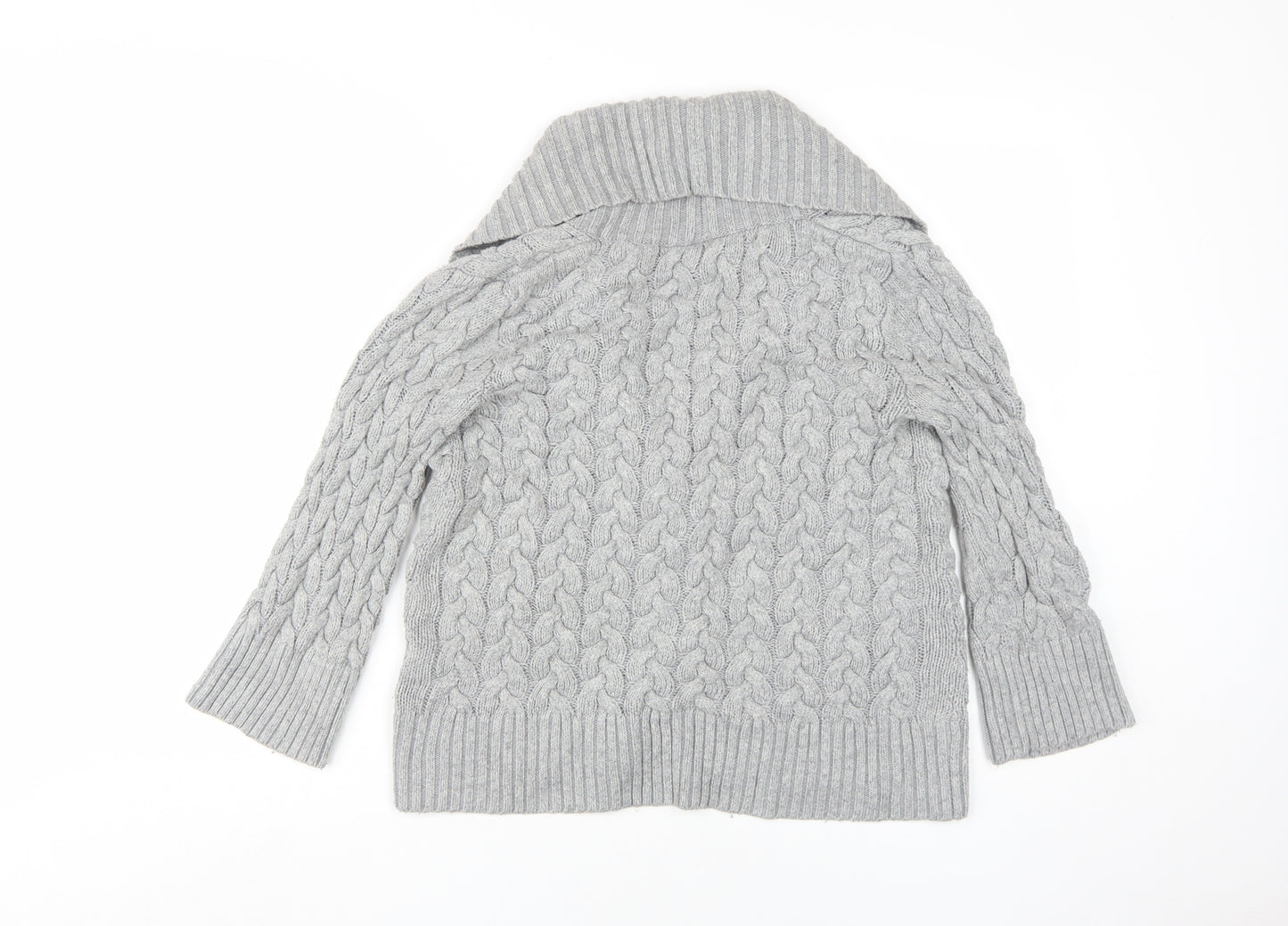 Warehouse Women's Grey Collared Cardigan Size 10