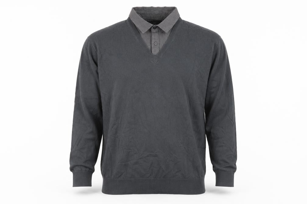 Front view of Next Men's XL Black V-Neck jumper