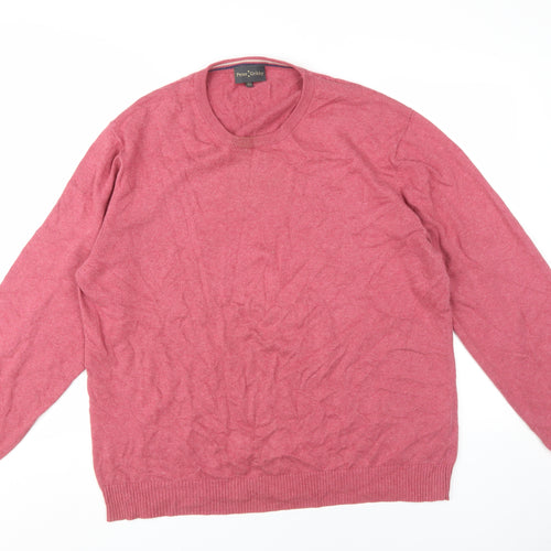 Peter Gribby Men's Red XL Cotton Pullover Jumper