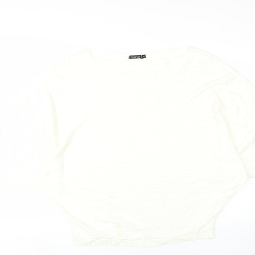 boohoo Women's White Knit Jumper M/L