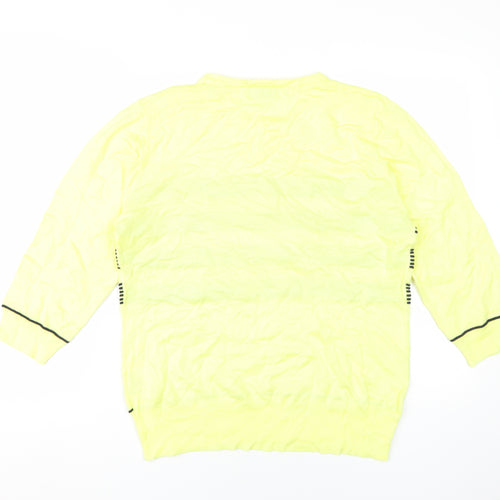 Bassini Women's Yellow Striped Pullover Jumper L