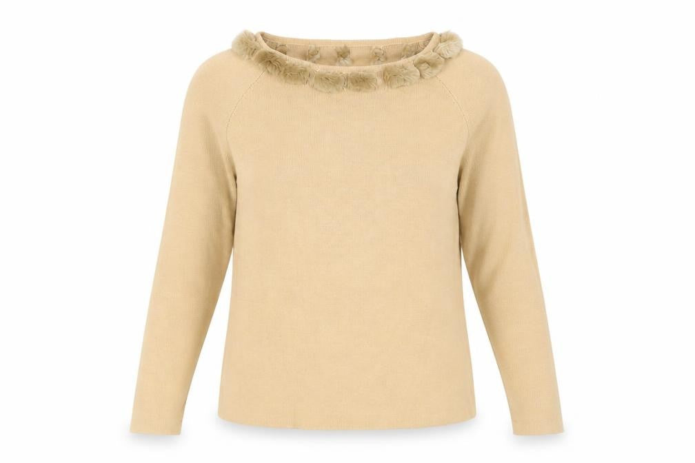 Front view of Apart Impressions Beige Women's Blouse, size 12