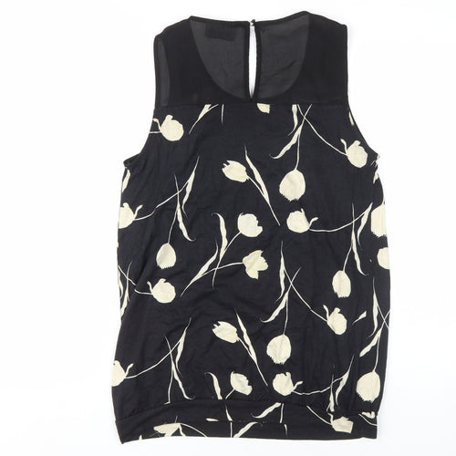 Next Women's Black Floral Sleeveless Blouse Size 12