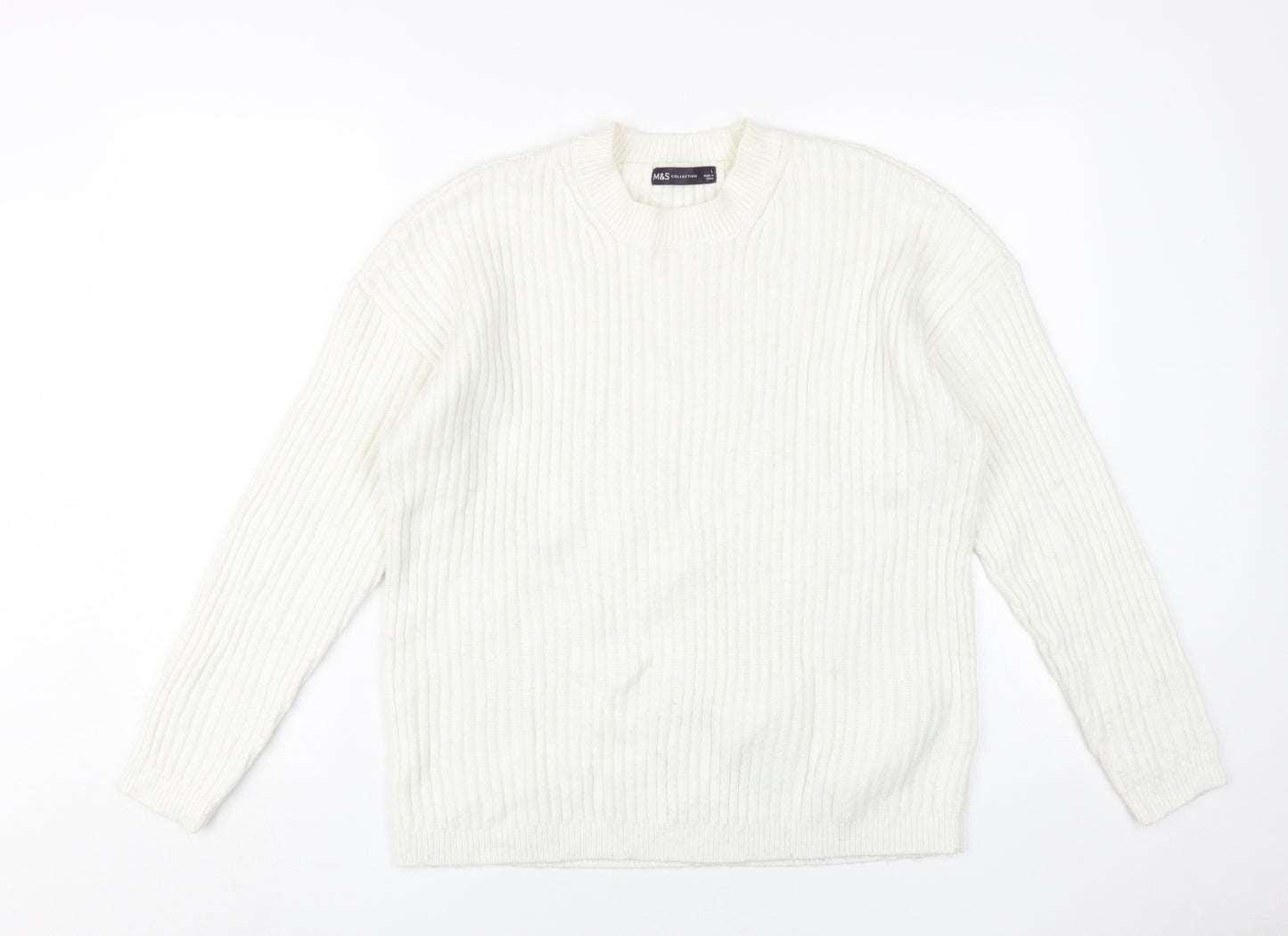 Marks and Spencer Women's White Pullover Jumper L