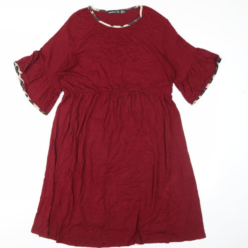 boohoo Women's Red A-Line Dress Size 12