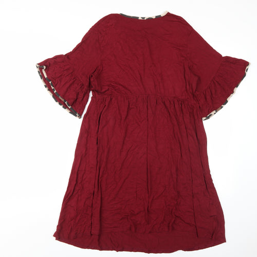 boohoo Women's Red A-Line Dress Size 12