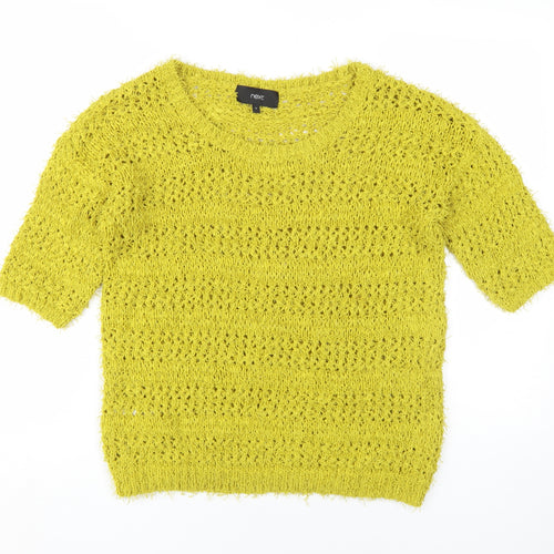 Next Women's Green Open-Knit Pullover Jumper, UK 12