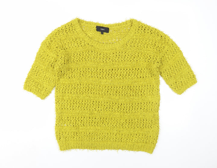 Next Women's Green Open-Knit Pullover Jumper, UK 12