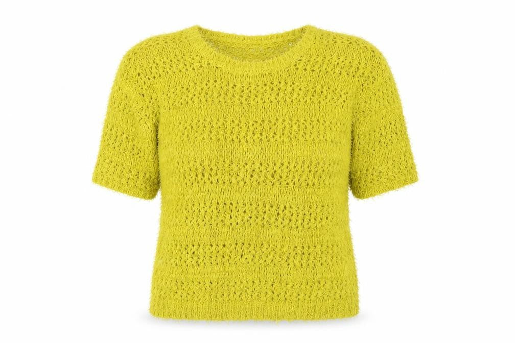 Front view of Next Women's Green Open-Knit jumper, UK 12