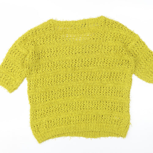 Next Women's Green Open-Knit Pullover Jumper, UK 12