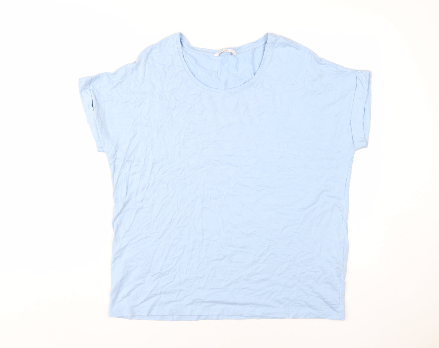 ONLY Women's Blue T-Shirt, Size L, Casual Summer Essential